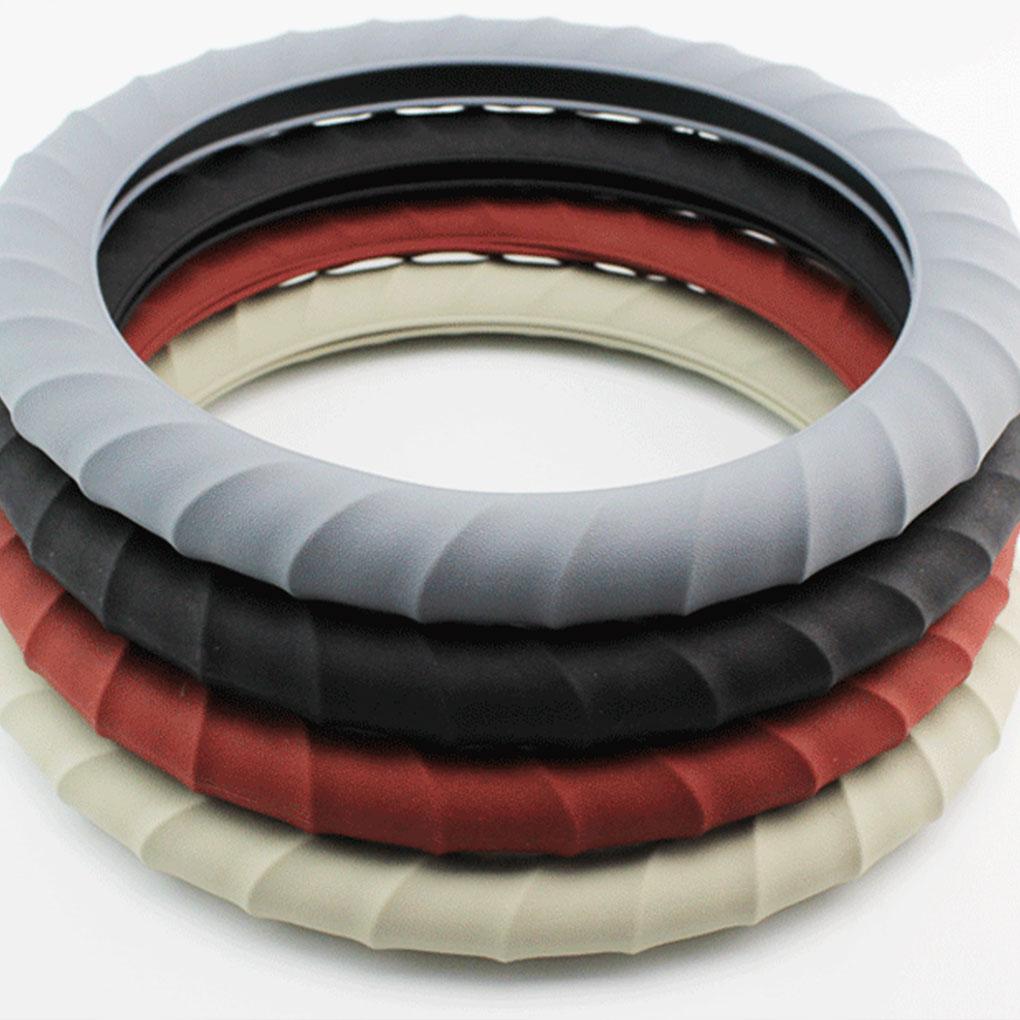36-40cm Funda Universal de Silicona para Volante de Coche Elástica Tipo Guante Textura Suave Multicolor Auto Decore Fundas Accesorios