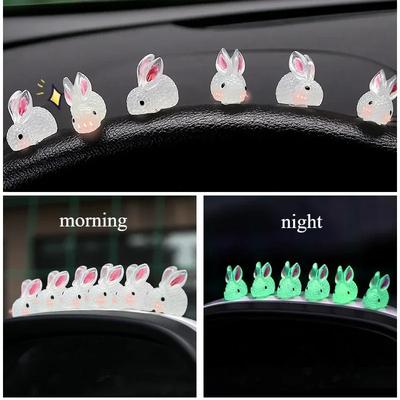 Auto Leuchtendes Ornament Häschen Auto Niedlich Windheilung Kreativ Auto Innendekoration Zubehör Dekorative Accessoires Innenraum