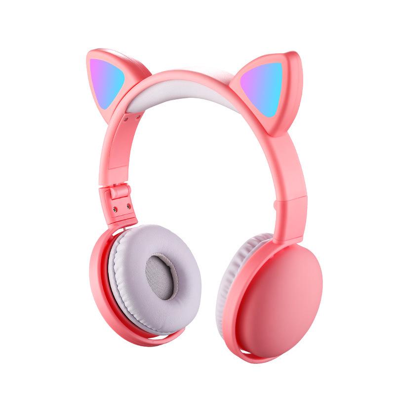 2025 S523 Luminous Cat Ears Bluetooth Headphones: Long Battery Life, No Delay, Wireless, Head-Mounted