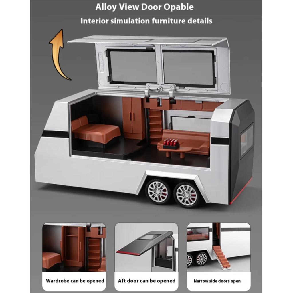 1/24 Scale Tesla Cyber Toys Off Road Truck Alloy Metal Diecast Car Model Sound and Light Boutique Decorative Collection Ornaments Birthday