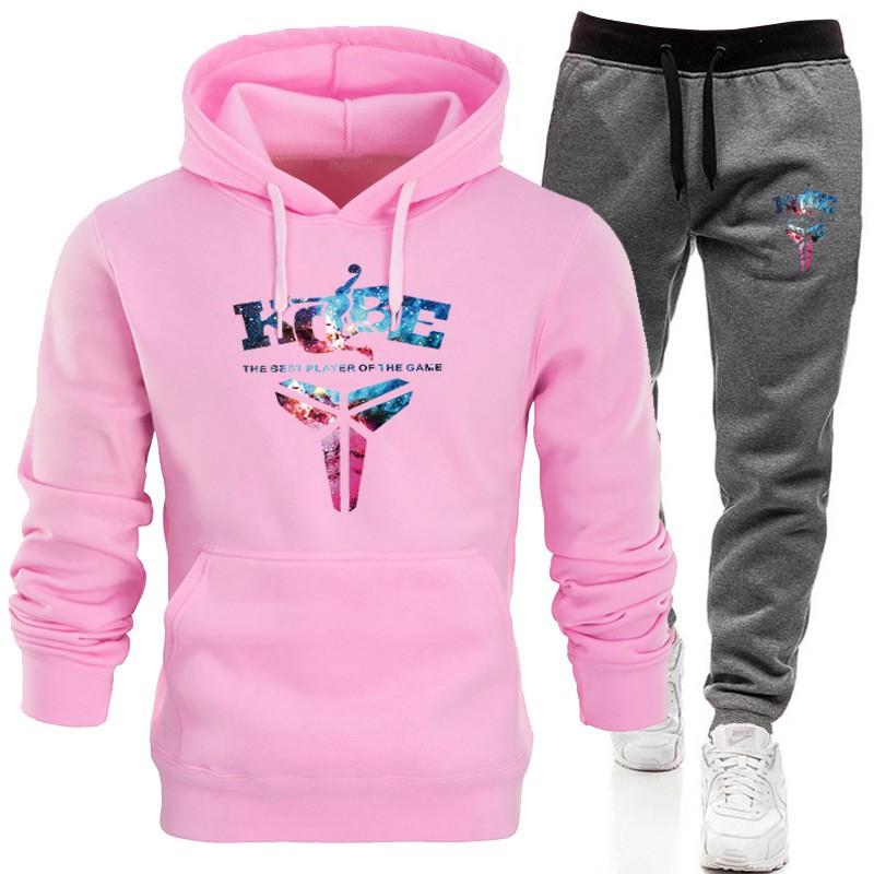 Kobe Bryant Memorial Hoodie Set Mens Black Mamba Streetwear Starry Sport Tracksuit Winter