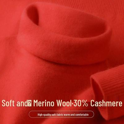 Women's Luxury 30% Cashmere Blend Turtleneck Sweater