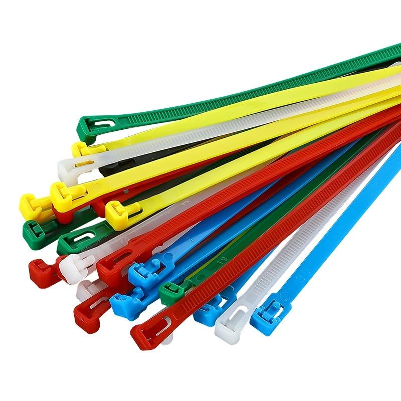 50PCS/100pcs 5*200 Plastic Reusable Cable Zip Tie Nylon May Wrap Straps Ties Slipknot Loose SlipknotRecycle Organizer Detachable