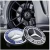 4PCS/Set Universal Mercedes Benz 75mm Black and Silver AMG Hubcap Center Cap Upgrade Wheel Hub Cover FA1