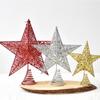 Home Navidad Glitter Iron Gold Christmas Decoration Christmas Tree Top Star Tree Ornaments