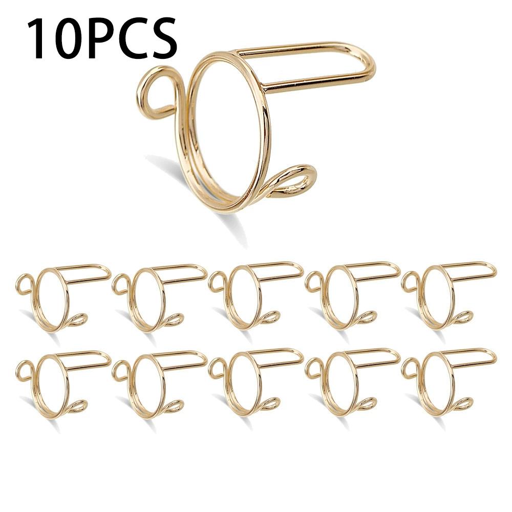 

10-Piece Set of Press-On Nails & Nail Tips — Removable Nail Rings | Protective Metal Finger Rings (Instagram-Style)