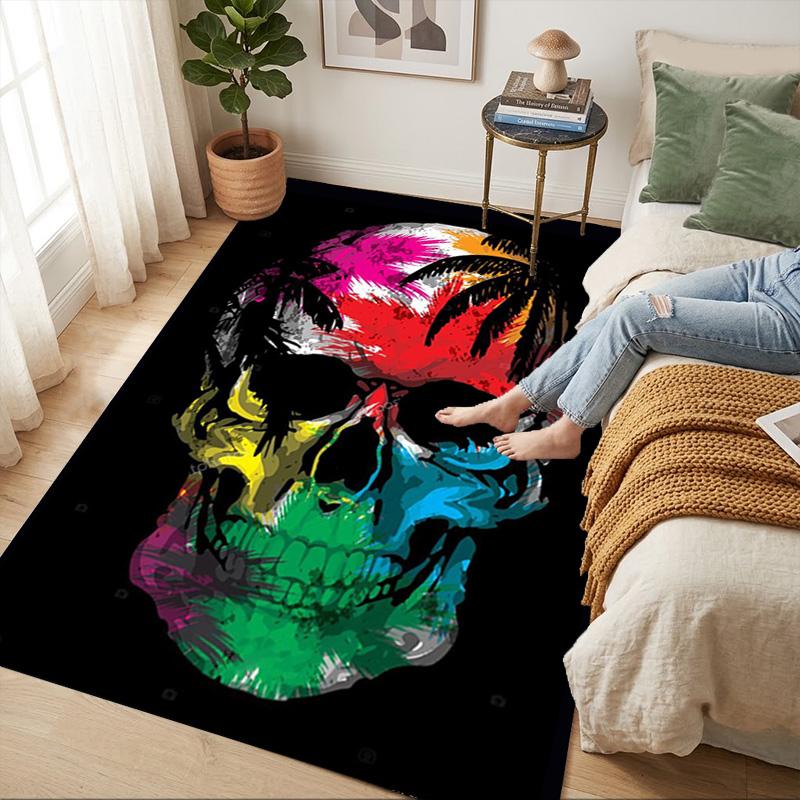 Skull Art Living Room Nonslip Area Rug Soft Carpet For Bedroom Game Playroom Sofa Office Home Decor Doormat Christmas Gift C9302319