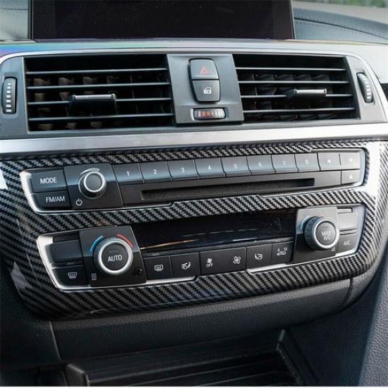 ABS Carbon Fiber Air Condition CD Panel Decor Cover Sticker For BMW 3 4 13-18