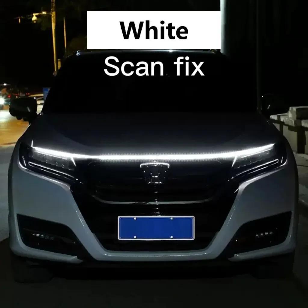150CM 180CM Scan Starting LED Car Hood Light Daytime Running Light Universal Flexible Dynamic Car DRL 12V Ambient Light