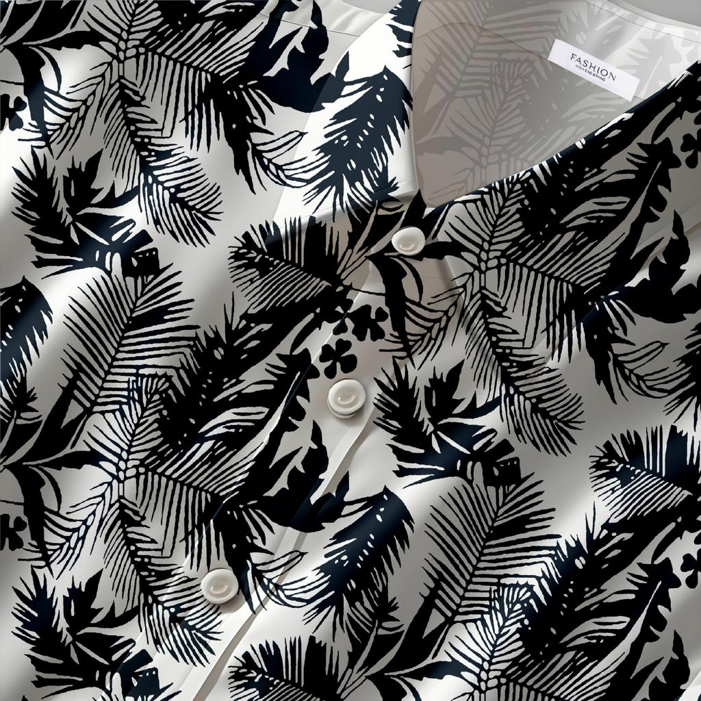 Flower Shirt Men'S Beach Retro Casual Hawaiian American Trend Brand Short Sleeve Men'S Hong Kong Style Shirt Men'S