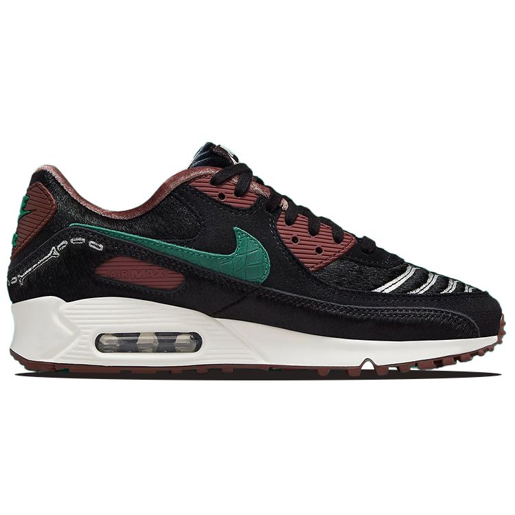 Nike Damen Air Max 90 SE Siempre Familia Schwarz Segel Samt Braun Grün Rauschen Retro Laufen Lifestyle Freizeit Sneaker DO2154-010