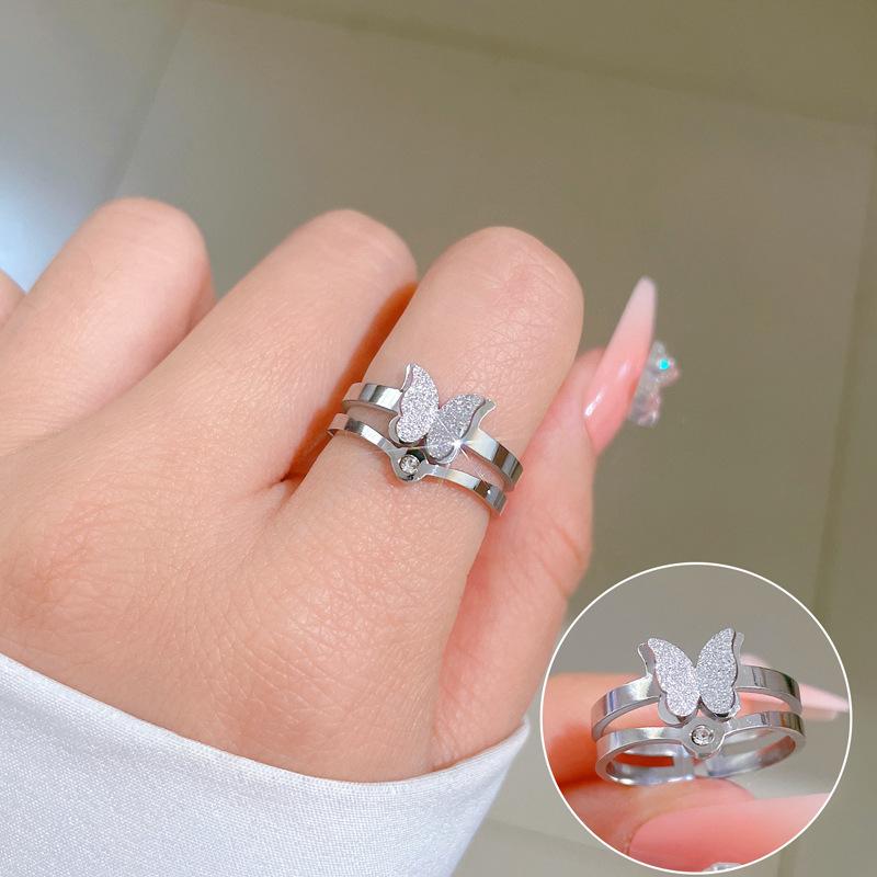 Cold Wind Minimalist Wind Bouncing Ring Men'S And Women'S Tide Personality Simple Index Finger Ring