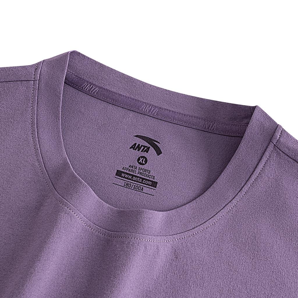 Anta Outdoors Short Sleeve Knitted T-Shirt Summer 2026 Unisex Tops Dark-Gray Purple 972626101-4