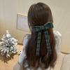 Elegant Plaid Ribbon Bow Hairpins Women Girls Hair Clips Claw Barrettes Accessories Hairclip Headdress Headwear Ornament