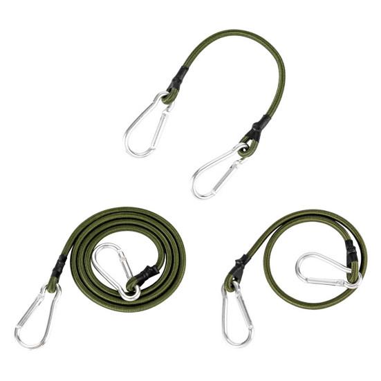 30/60/90CM Strikk med karabinkrok Kraftig utendørs camping RV telt sykkel kajakk bagasje last elastiske festestropper tau