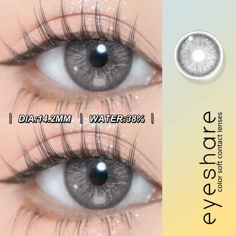Eyeshare Nové barevné kontaktní čočky Černé brýlové čočky Smaragdově zelené kontaktní čočky Fialovo-šedé čočky Šedé přírodní kontaktní čočky 1 pár