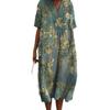 New Imitation Cotton Large Size Women's Shirt Short Sleeve Dress Ocean Vacation Company