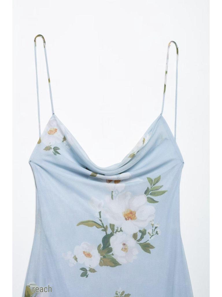 2025 Frühling Damen Europäischer & Amerikanischer Stil Seidendruck Kurzes Kleid