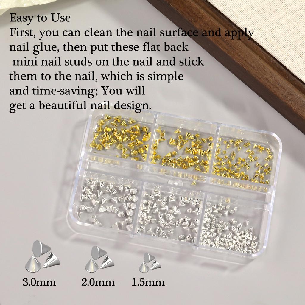 Easy Apply Solid Metal Rivet Nails Decoration Punk Type Embellishments For Handmade Manicures