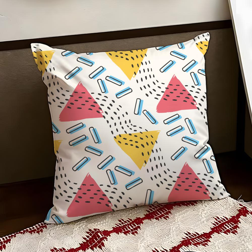 MMemphis Seamless Patterns Cushion Cover Reversible Soft Durable Pillow Cover Home  Car MultiScene Use for Daily Comfort