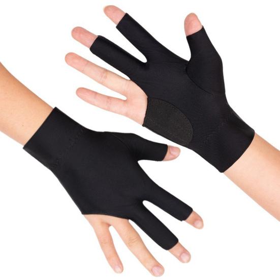 1Pc 3-Finger Billiards Glove Anti-slip Sweat-absorbing Breathable Men Women Right Hand Snooker Cue