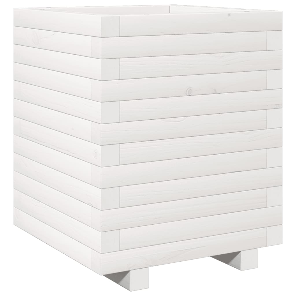 White Plant Pot 40 X 40 X 49.5 Cm Solid Pine Wood