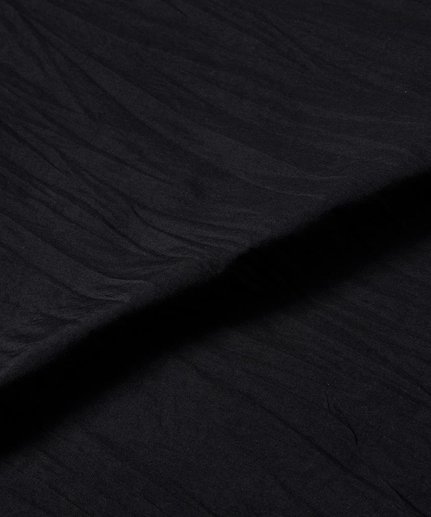 BEYOND CLOSET [Collection Line] Crease Cotton Open Collar Short Sleeve Shirt Black