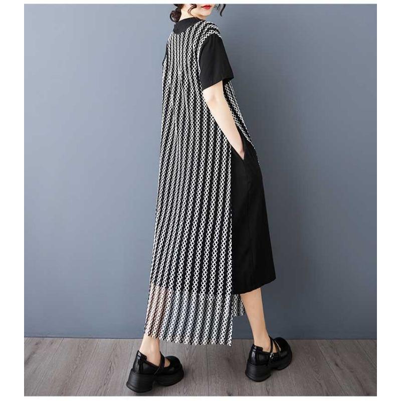 Fake Two Loose Casual Versatile Short Sleeved Dresses for Women