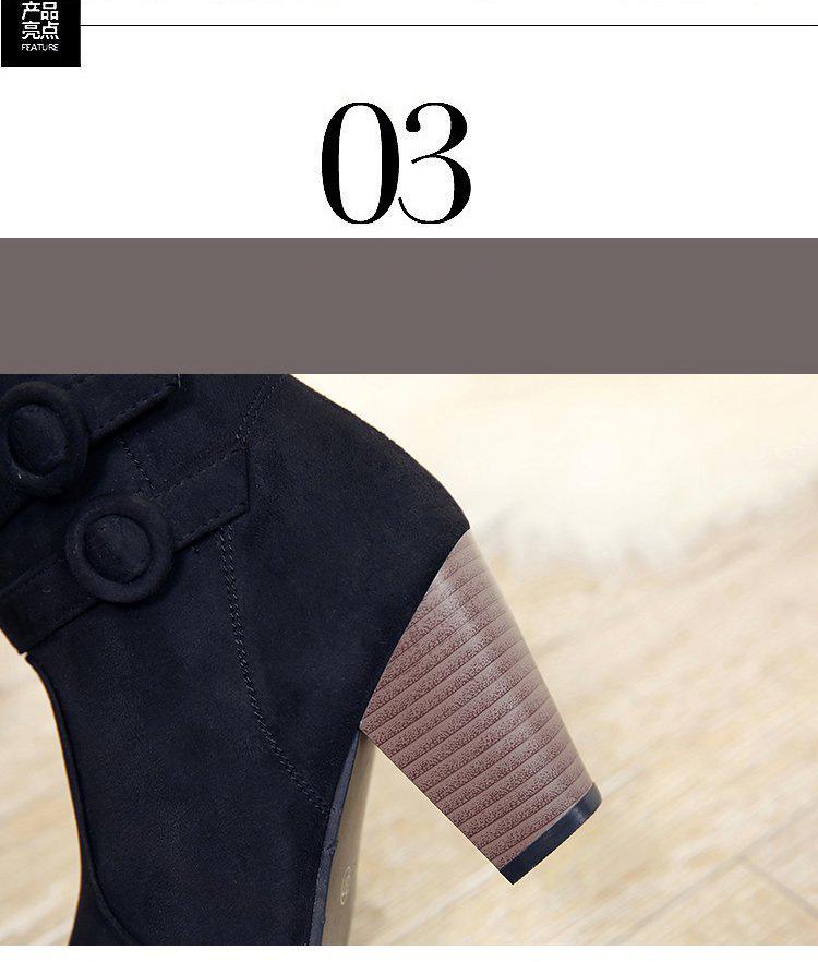 New European and American Style Women's Large Size High Heel Boots for Autumn & Winter, Suede Martin Boots in 41-42-43.