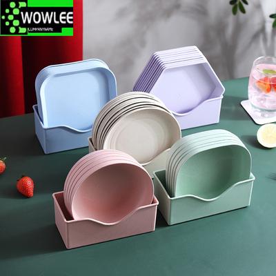 Stoviglie riutilizzabili in paglia di grano, stoviglie per la casa, condimenti, piatto solido di soia, salsa sale snack, forniture per la cucina