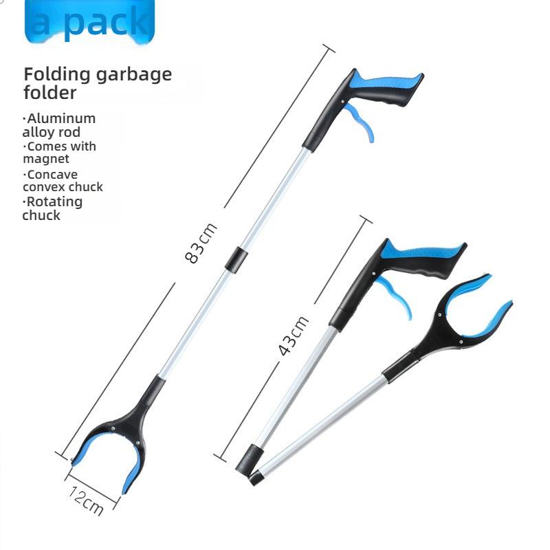 Long handle foldable garbage clip, multifunctional environmental sanitation garbage collector, compact and portable sanitary gar