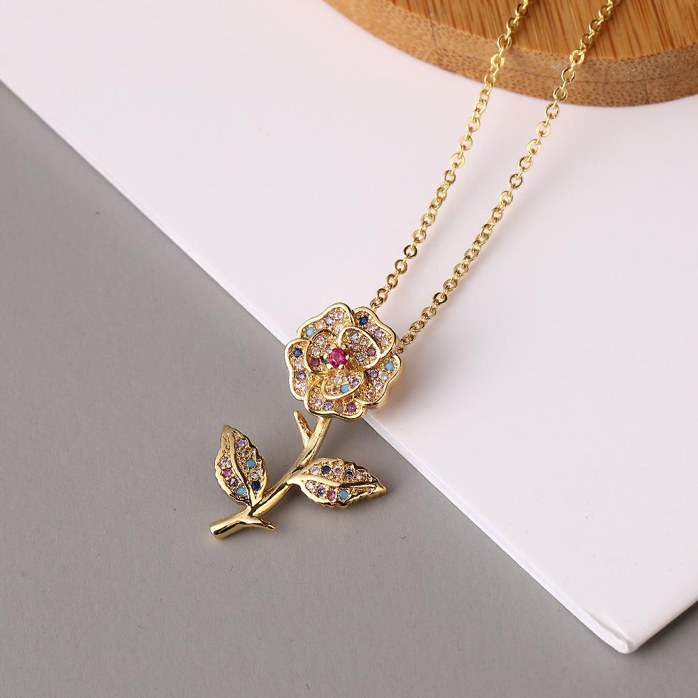

Rose pendant necklace jewelry women s stainless steel necklace