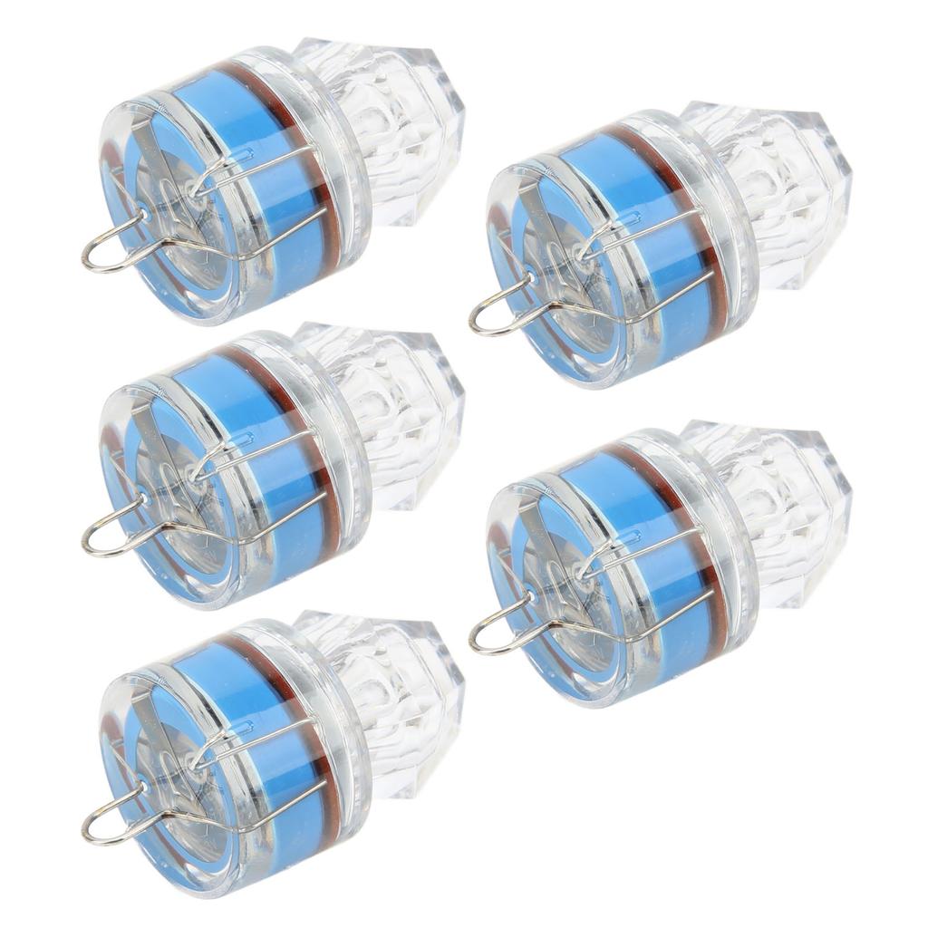 5Pcs Fishing Lure Light Diamond Shape LED Corrosion Resistance Auto Open Flashing Bass Lure Light Blue