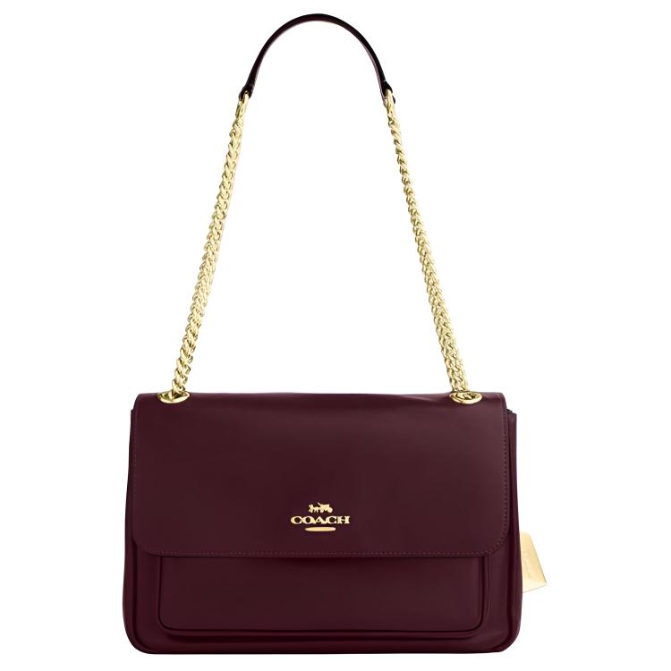 

Coach Elodie 28 Chain Design Leather Shoulder Bag Women shoulder bag Gold Deep-Burgundy CCF09-IMORX Basic Set (Bag+Dust Bag)