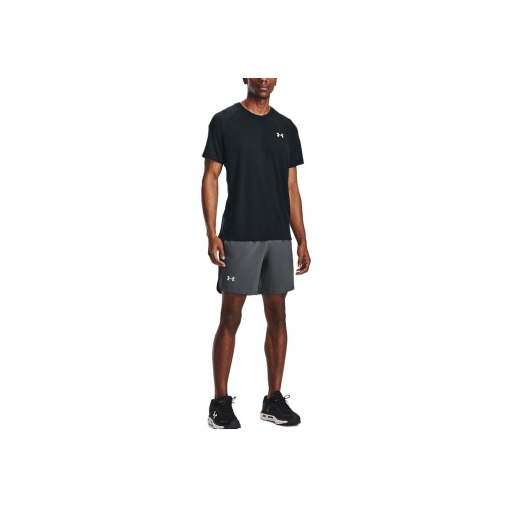 Under Armour Logo Pattern Casual Breathable Sports Shorts Men Bottoms Peach Grey 1361493-014