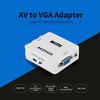 AV to VGA Adapter 1080P HD Mini VGA Converter ABS Shell Video Converter for STB Computer (White)