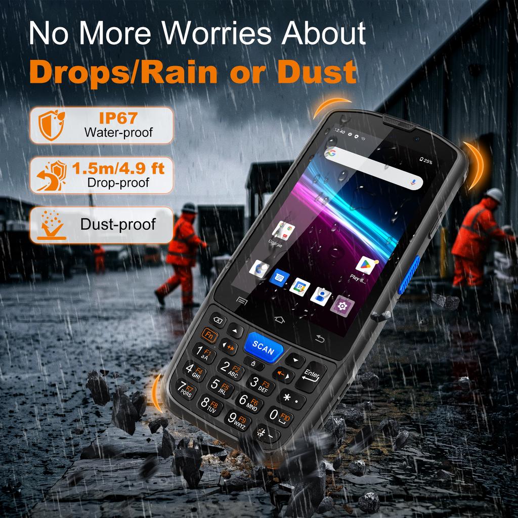 F7 Rugged Android 14 Industrial Handheld PDA Terminal 4G 1D 2D QR Barcode Scanner for Warehouse Inventory Data Collection