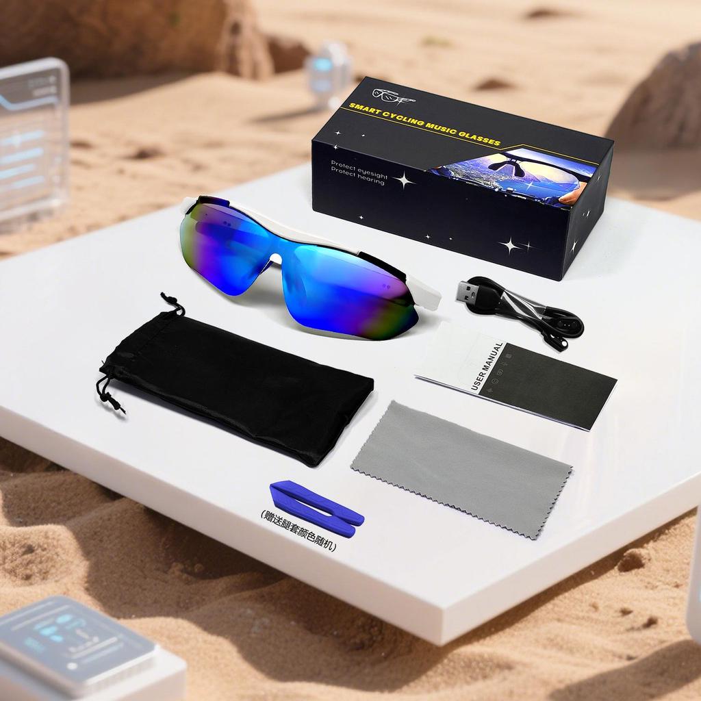 QY-pro03 Bluetooth Cycling Glasses: Outdoor Sports Smart Glasses with Anti-UV Protection and Music/Call Features