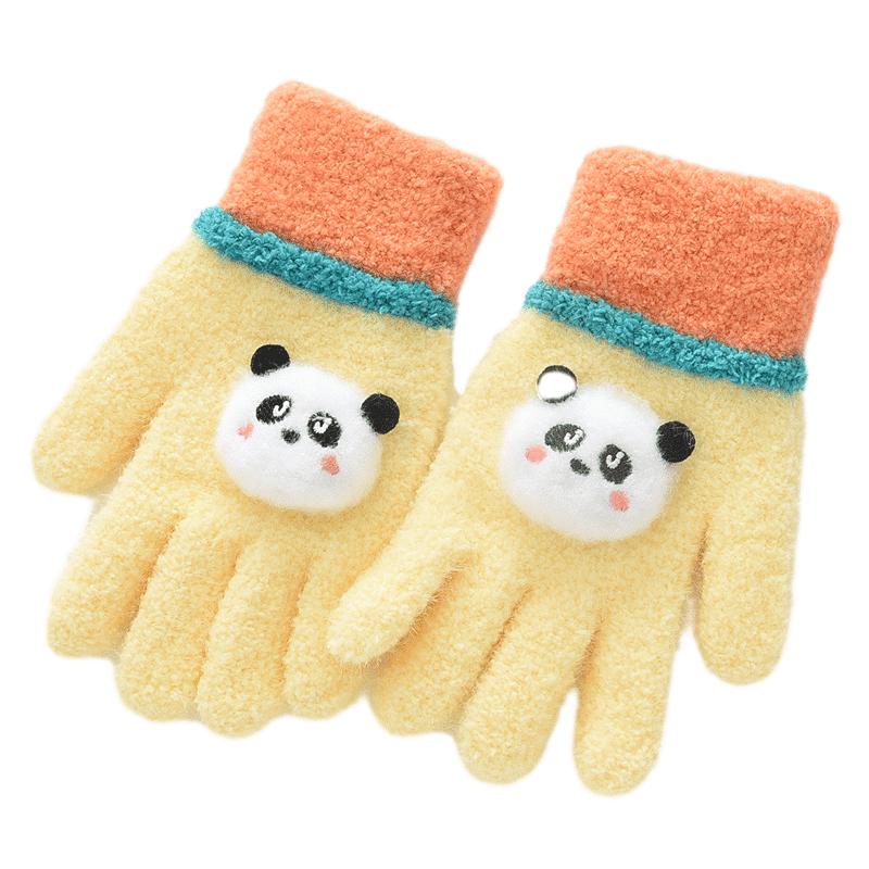 Children's Knitted Five-Finger Gloves for Outdoor Cycling