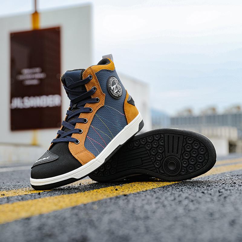 Four Season Motorcycle Riding Boots: Breathable, Anti-Fall, Road Racing & Parkour Shoes