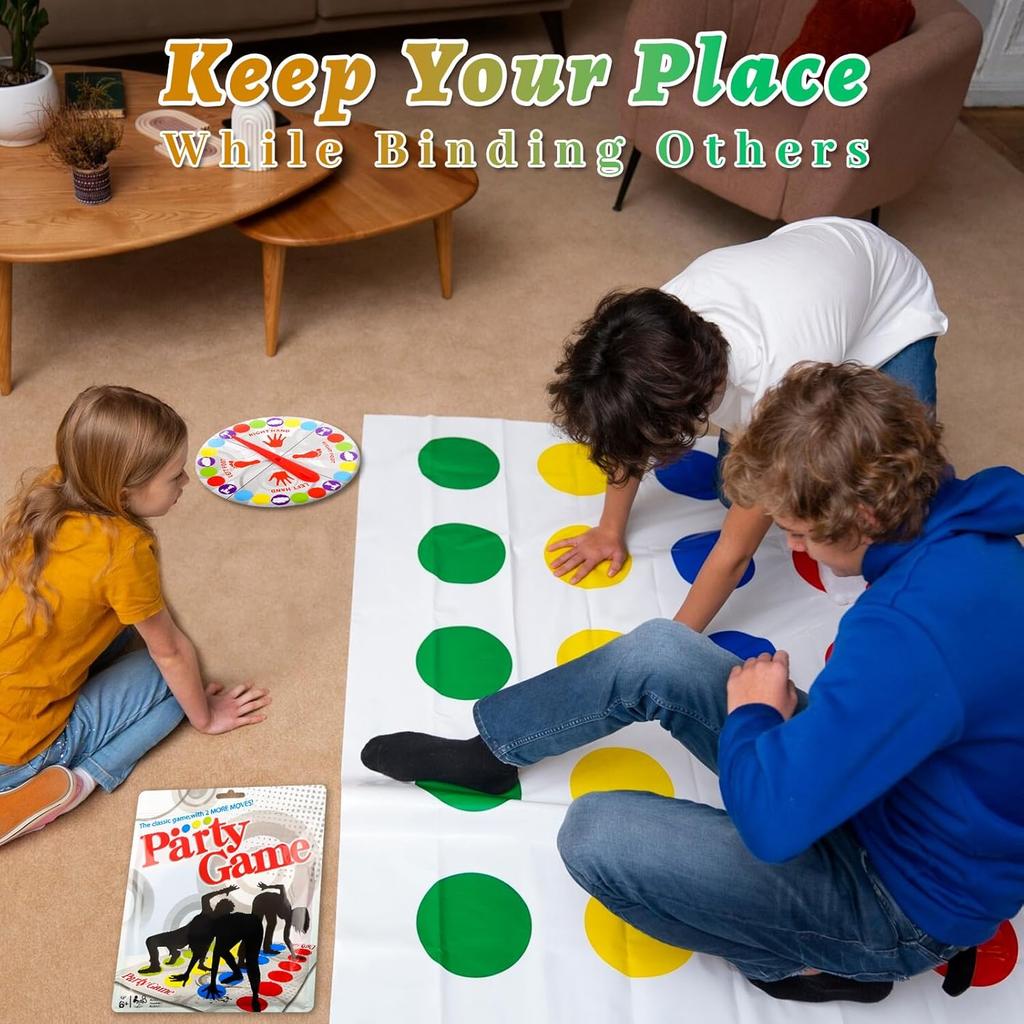 Gioco Twister Twister Divertente Equilibrio Giochi di Festa per Famiglie con Rotella Tappetino da Gioco per Pavimento Gioco da Pavimento Regalo per Bambini Festa di Compleanno in Famiglia