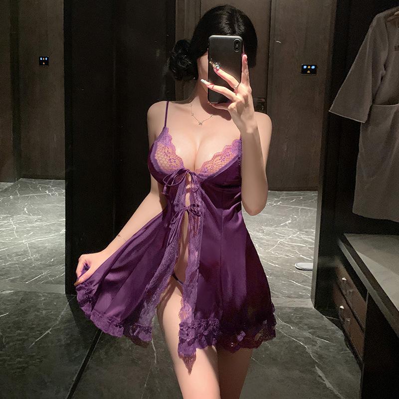 Wantonly Provoke Love, Open Chest Before Lacing, Nightdress, Erotic Underwear, Sexy Pure Desire Perspective
