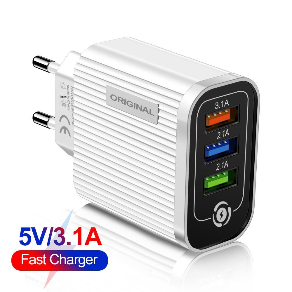 

Luminous 3-Port LED USB Charger, 3.1A for EU/US Standard EU Standard білий
