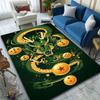 "Green Dragon with Golden Orbs Design" Patterned Carpet, Suitable As a Non Slip Play Mat for the Living Room and Bedroom Sofa