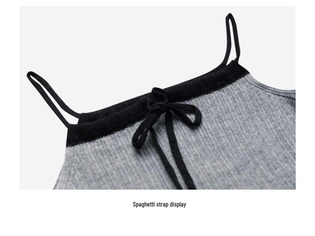 Retro Gray Knitted Cardigan Set - 2025 Autumn Women's Collection