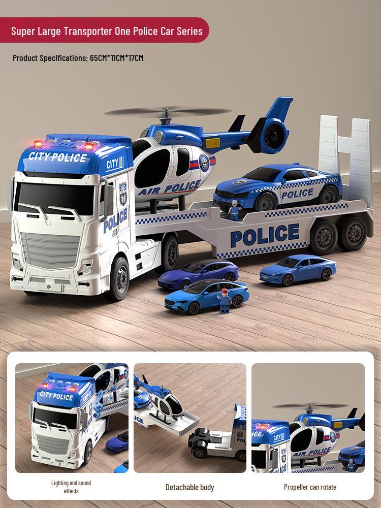 Large Rescue Tow Truck Crane Flatbed - Educational Engineering Transport Toy for Kids