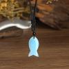 Natural crystal pendant, pink crystal, Dongling, woven fish brand necklace, jewelry