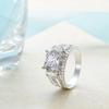 Nowa luksusowa księżniczka kwadratowa CZ pierścionki damskie nowo ślubne obrączki zaręczynowe projekt wysokiej jakości kobieta wieczność modna biżuteria