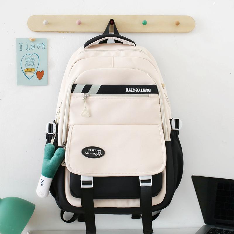 Schoolbag new schoolbag female Korean version ins large capacity middle and high school students backpack contrasting color primary school