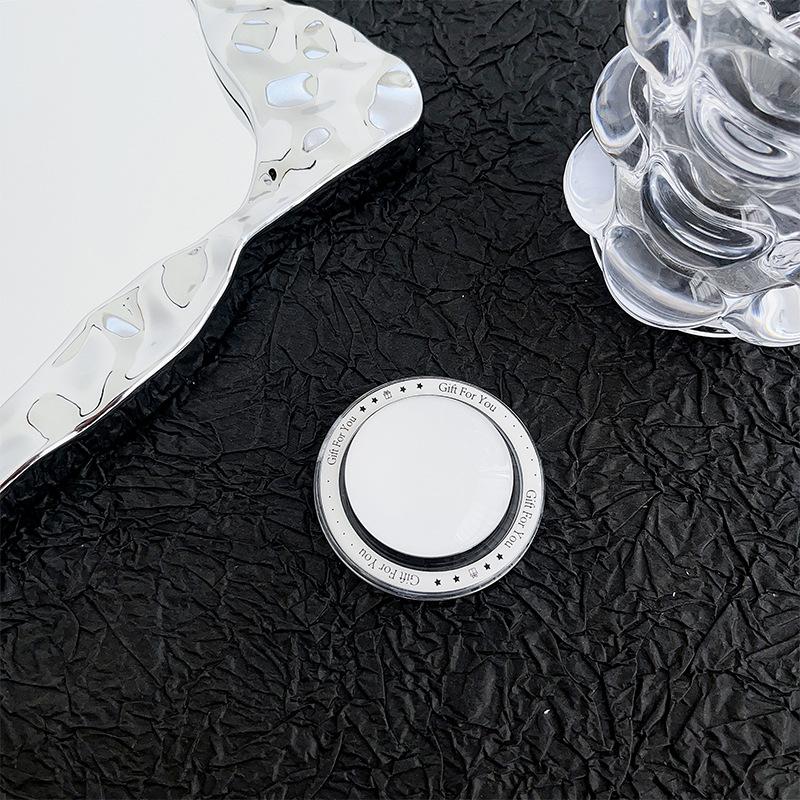 Simple Glass Round Magnetic Mobile Phone Airbag Bracket Retractable Lazy Watching Drama Desktop Bracket Niche